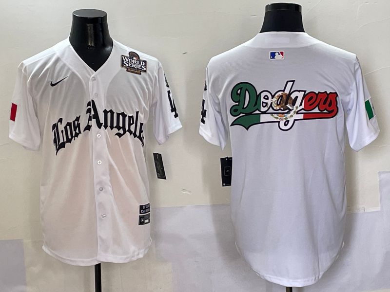 Men Los Angeles Dodgers Blank White Five generations Joint Name 2025 Nike MLB Jersey style 11
